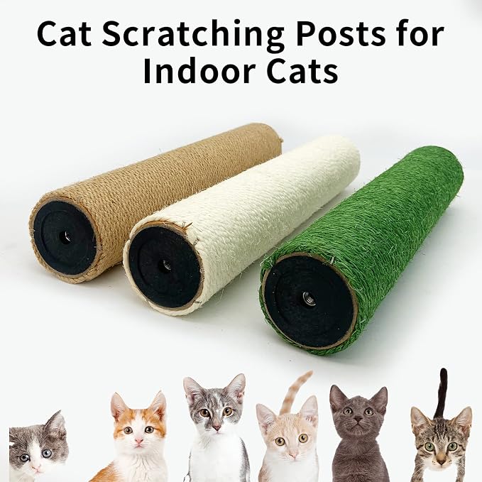 VCEPJH Cat Scratching Post for Crate Cage Mounted for Scratching and Cat Scratching Post Replacement for Indoor Cats Cat Scratch Post Refill Pole Parts Jute Rope Cat Furniture Protector