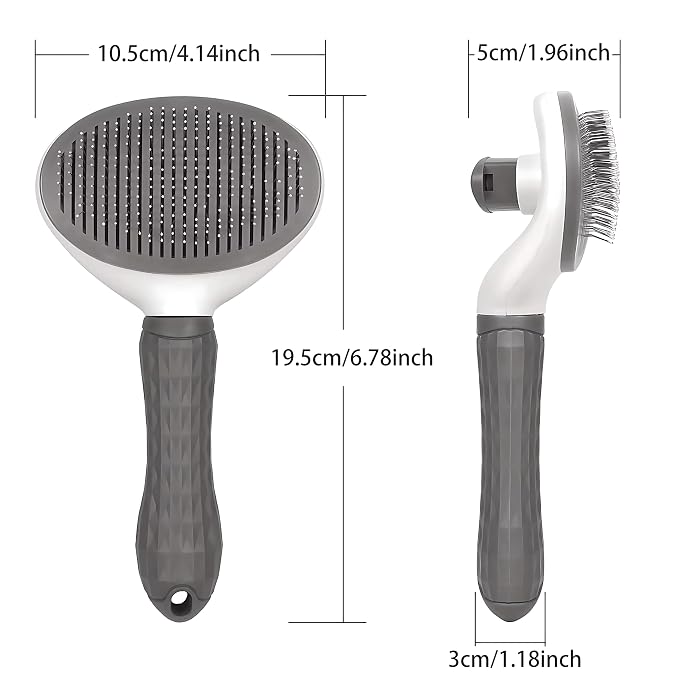 3-in-1 Pet Grooming Kit - Self Cleaning Slicker Brush, LED Dog Nail Clippers with Safety Guard & Stainless Steel Comb - Complete Deshedding Tools for Dogs & Cats - Professional Home Grooming Set