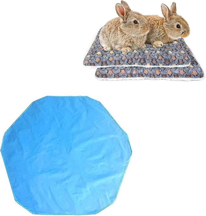 Amakunft 2 Pcs Guinea Pig Bed Mat Washable & Waterproof Pads for Small Animal Playpen, Reusable Liners