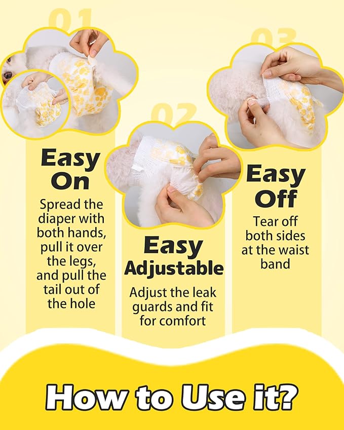 Dono Dog Diapers Female-28Pcs, Disposable Pulled Up Diapers for Female Dog with Stretchy Waist in Heat Period, 360° Leak-Proof Super Absorbent Doggie Puppy Diaper