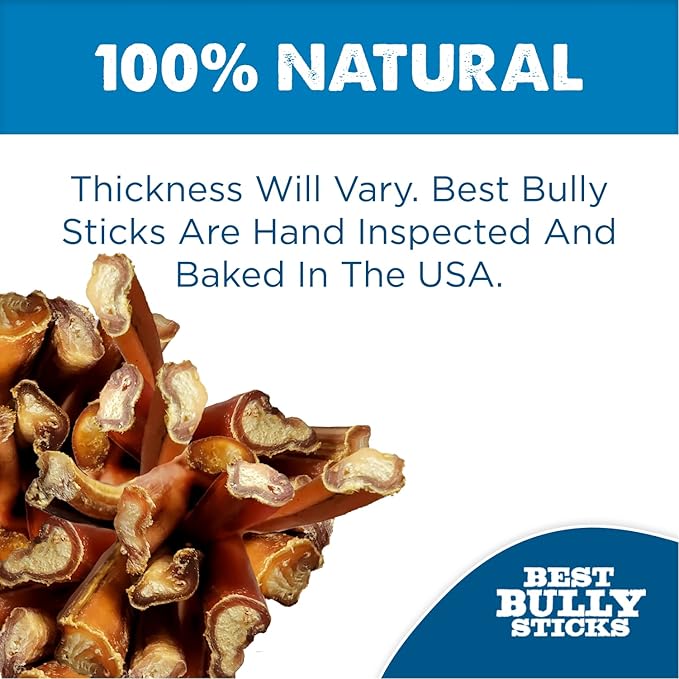 Best Bully Sticks Odor-Free Junior Bully Sticks for Dogs - 4-8 Inch 16 oz (Pack of 1) - Easily Digestible, 100% Grass-Fed Beef, No Grain or Rawhide