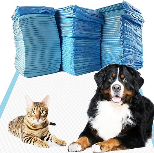 Dogcator Puppy Pads 120 Pack, 30"x36" Extra Large Dog Pads, Thicken Dog Training Liners for Indoor, Outdoor Use, Heavy Absorbent Pee Underpads for Doggy, Doggies XLarge, Blue