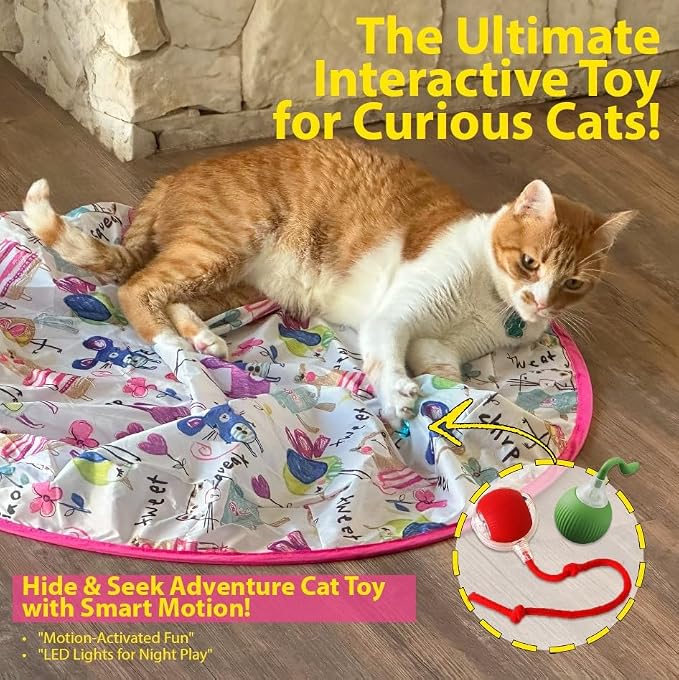 Interactive Mouse-Catching Cat Toy with Motion Sensor | Rechargeable Ball with Beep & LED Lights | Engaging Game for Indoor Cats, Reduces Boredom & Encourages Play (Green Single Layer)