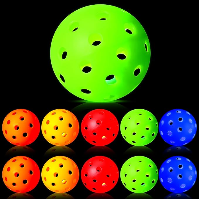 Arrowbash 10 Pack Light Up Baseball Glow in the Dark Practice Baseballs & Softballs LED Practice Balls Luminous Training Baseballs Hollow Airflow Softball Ceiling Balls for Teen Adult Baseball Fan