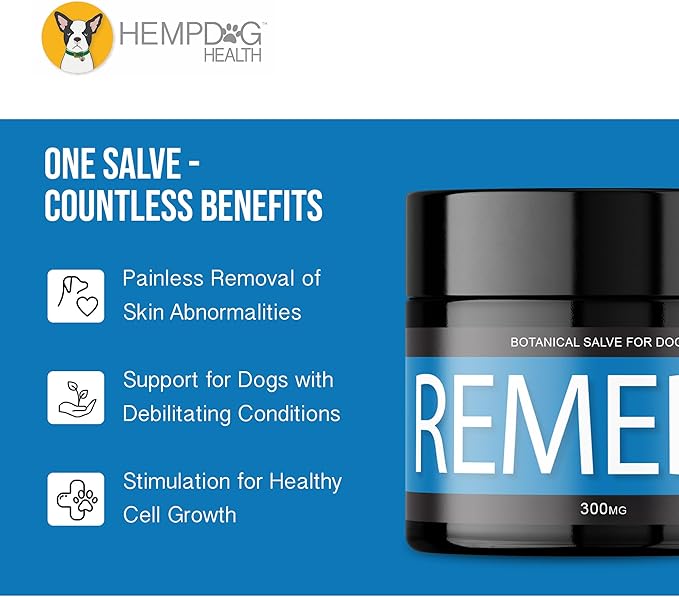 Remedy - Dog Balm with Hemp Oil - Lumps, Bumps, Warts, & Skin Tags - Natural Skin Growth Support Salve