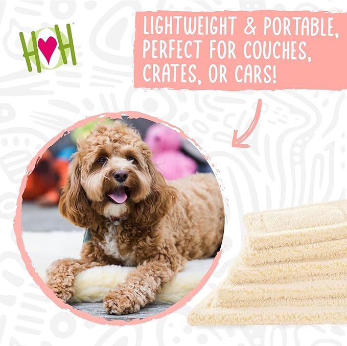 HuggleHounds Mat Cat & Dog Bed - Crate Pads for Dog Cages, Machine Washable Kennel Bed for Sleeping, Small & Medium Size Breeds - Medium, 23" x 36"
