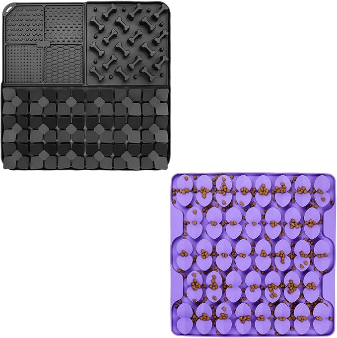 Silicone Snuffle Mat for Dog & Femont Slow Feeder Lick Mat with Suction Cups for Slow Eating