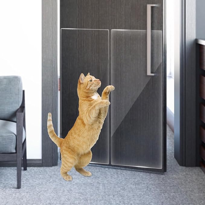 2Pack Thicken Anti Cat Scratch Furniture Protector,118"x8"Single-Sided Sticky,Couch Corner Protectors for Cats, Transparency cat Couch Protector