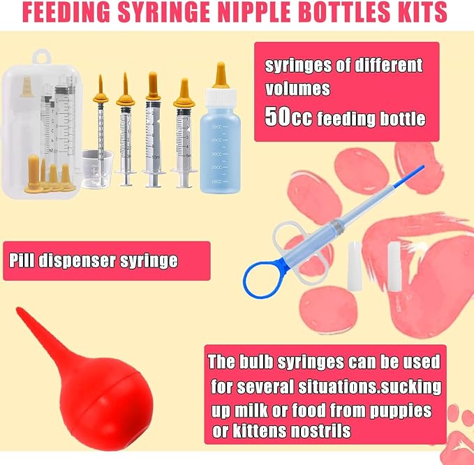 kewen Puppy Kitten Whelping Supplies, Whelping kit for Puppies Birth,Kitten Supplies,Dog Supplies,Puppy kit,Kitten Bottle Feeding kit for New Born Puppy Supplies and Kitten with 32" Whelping Pen