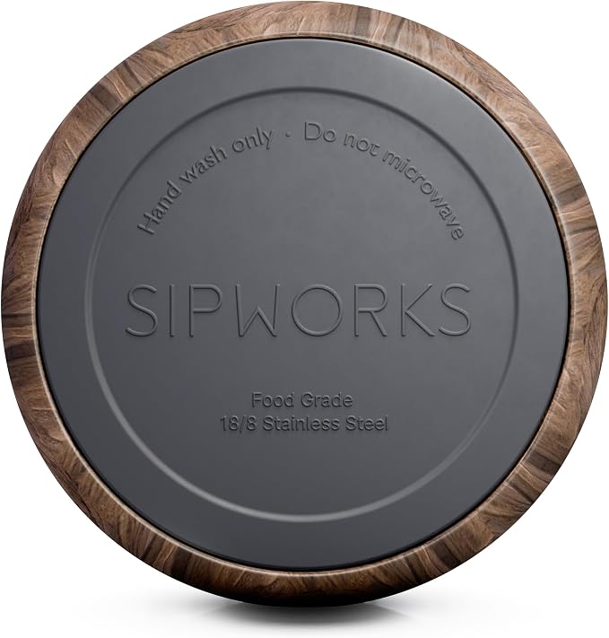 Sipworks Stainless Steel Pet Water Bowl for Cats & Dogs | Reusable Stainless Steel Insulated Food Bowls for Cat Dog | No Slip No Tip No Spill BPA Free | 32oz | Mahogany