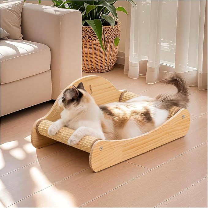 Avont Sisal Cat Scratcher Bed for Indoor Cats Bundle with 3-in-1 Cat Houses