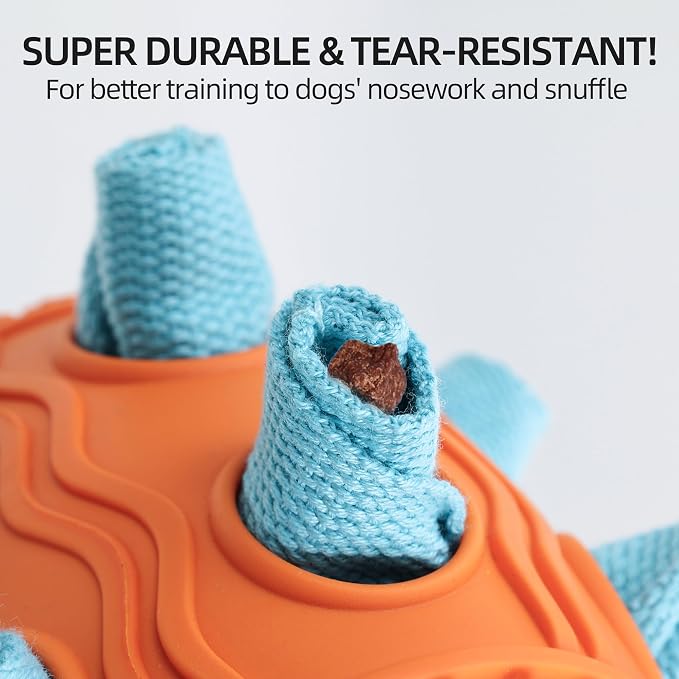 Dog Snuffle Ball-Interactive Dog Chew Toy with Natural Rubber Soccer Design, Dog Puzzle Toy that Promotes Cognitive Development, Slow-Feed Dog Treat Dispenser for Luxury Pet Toys