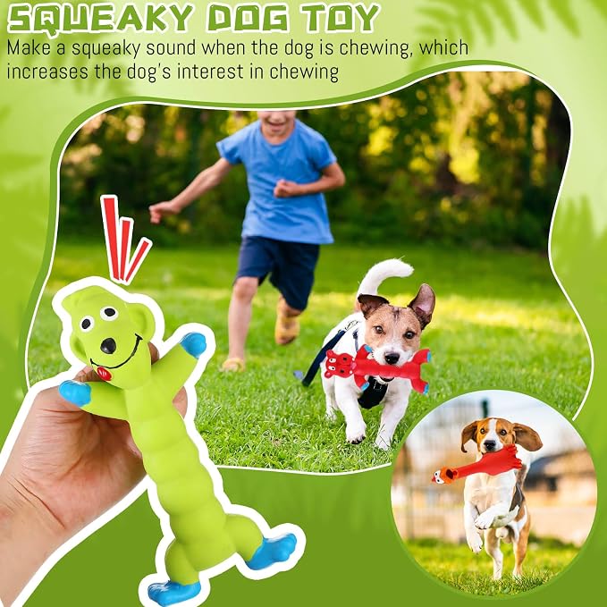 Shappy 20 Pcs Squeaky Dog Toys, Latex Rubber Dog Toys Bulk Soft Squeak Chew Balls Assorted Animals Puppy Fetch Interactive Play for Medium Large Pets(Lovely)