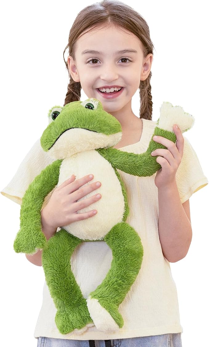 Muiteiur 17.7 Inch Plush Frog Stuffed Animal, Cute Frog Soft Toy with White Belly, Stuffed Frog Plush Toy Gift for Kids Girlfriend