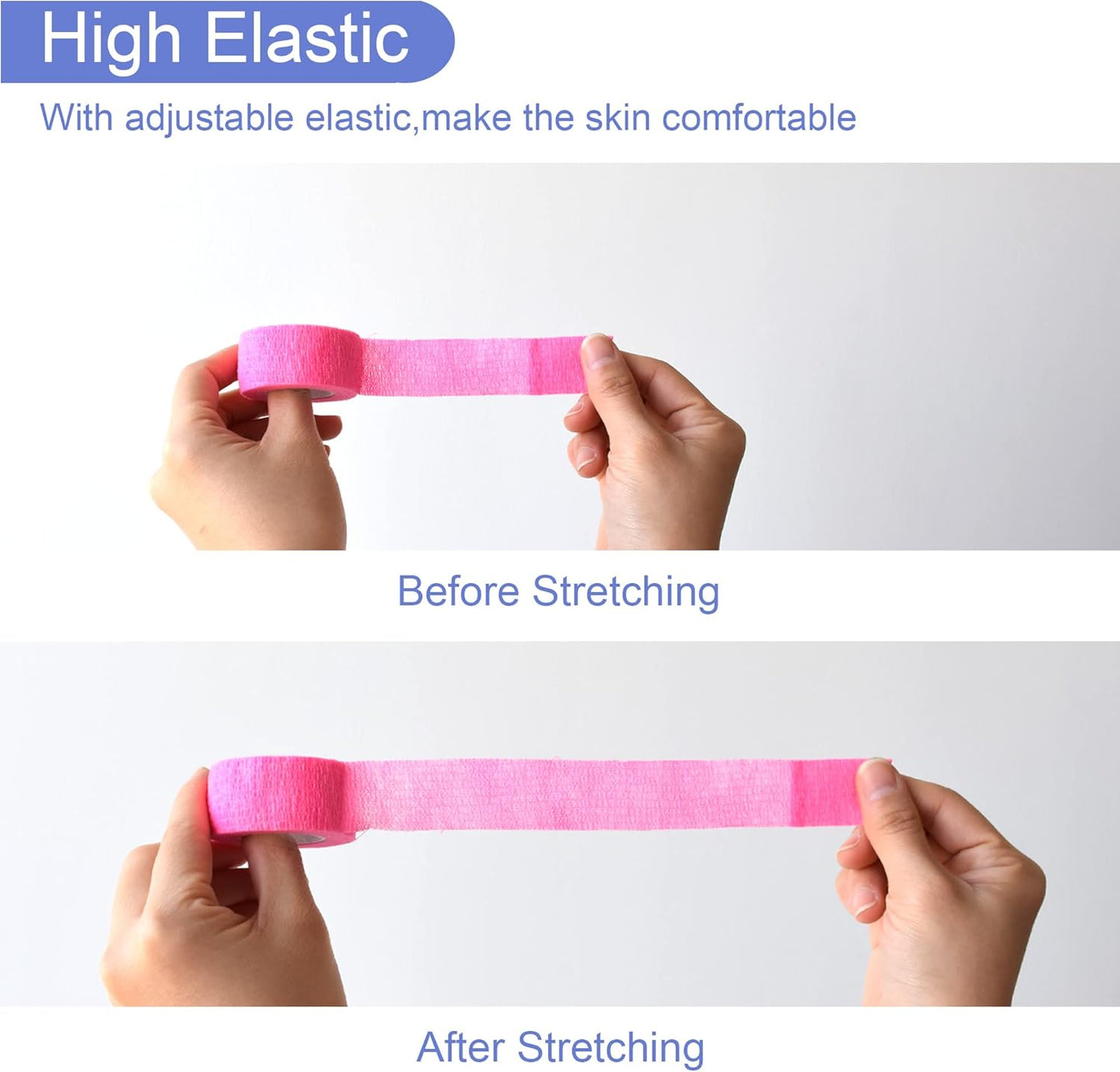 9 Pack 1" x 5 Yards Self Adhesive Bandage Wrap Self Stick Wrap for Ankle, Wrist, Finger, Sports, Breathable Cohesive Vet Tape for Pets (Pink)