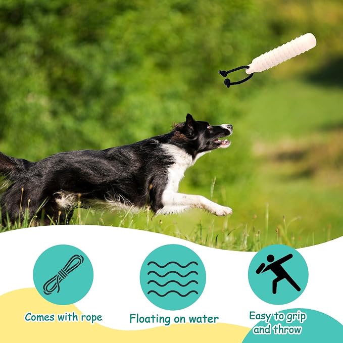 Blueweenly 4 Pcs Dog Bumper Toy for Water Retrieving Plastic Puppy Training Dummy Dog Float Toy Lightweight for Float on The Water Pool Outdoor Training Hunting Fetching (Pure White)