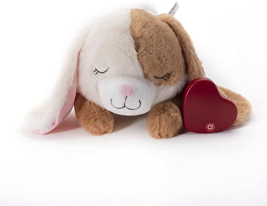 Downtown Pet Supply Heartbeat Puppy Toy with Pulse - Stuffed Rabbit Comfort Toy for Anxious Dogs with Removable Heartbeat - Puppy Heartbeat Toy Sleep Aid for Small, Medium, and Large Breeds, 12" Long