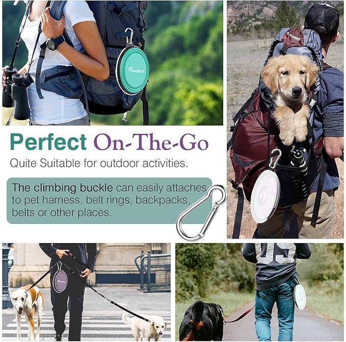 Pawaboo Collapsible Dog Bowls 2 Pack & Pet Carrier Backpack S Size