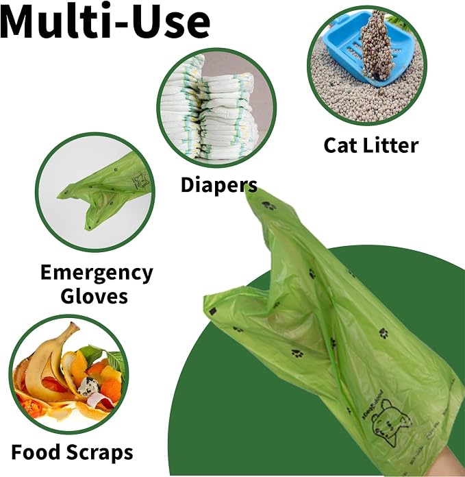 Scented Dog Poop Bags With Dispenser, Strong and Leak-proof Waste Bags for Pets, 870 Count (58 Packs of 15), 13 Inch x 9 Inch (Green)