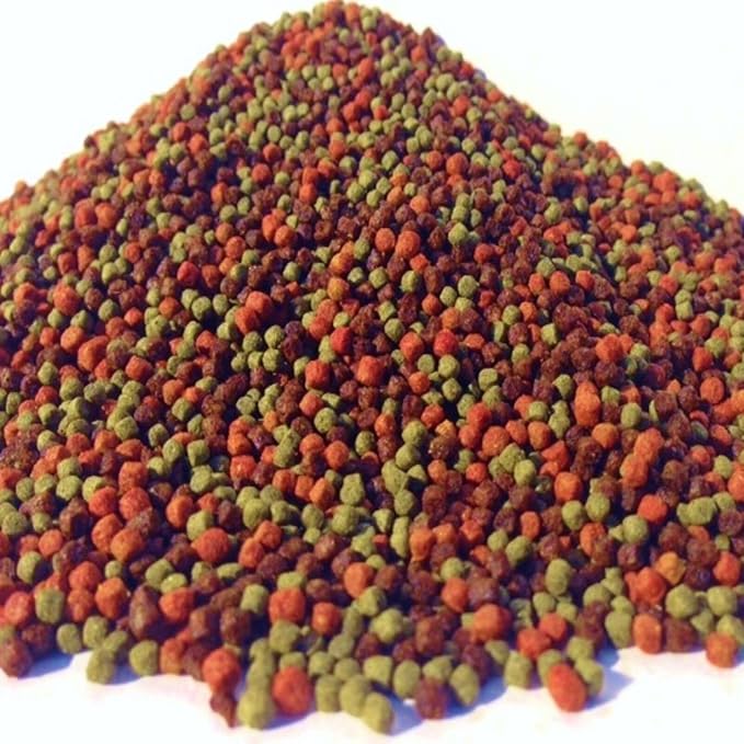 4-Type Mix 3mm - 1/8" 40% Spirulina, Color Red Enhancing, California Blackworm, AF Color Enhancing Floating Pellets for Koi & Pond Fish KGM-600-12-lbs