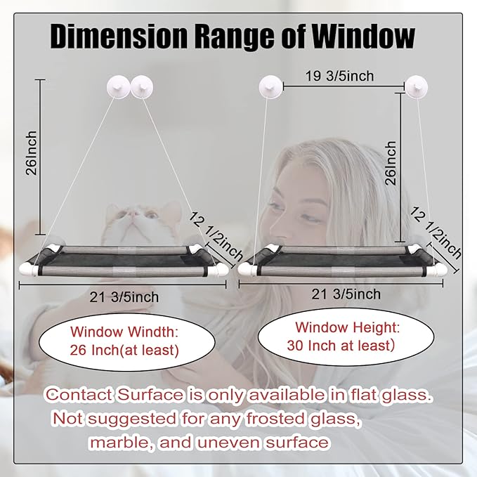 Cat Window Perch, Cat Hammock Window Seat w/Free Fleece Blanket White & 164 FT 4MM Sisal Rope Kits with Hot Glue Gun and Glue Sticks Replacement for Cat Scratching Post Toys Indoor