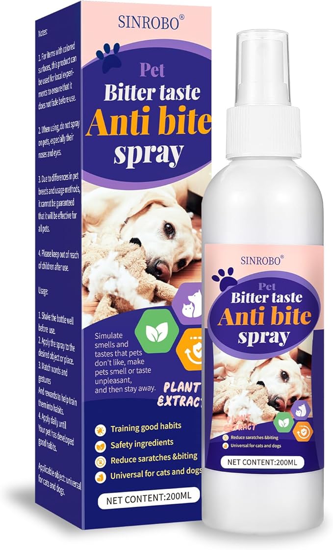 Bitter Apple Spray for Dogs, No Chew Spray for Dogs to Stop Chewing, Effective Indoor/Outdoor Deterrent Training Corrector for Anti-Scratch, Anti Marking, Furniture Protection (1 Pcs)