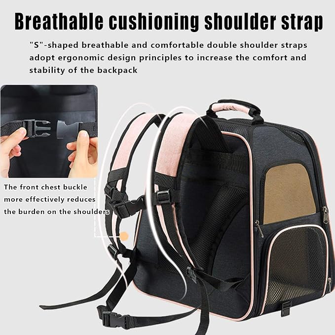 Wheeled Pet Carrier Backpack Expandable, Soft Sided Hiking Carrying Rolling Bag for Small Dogs, Cats, Hedgehog, Hands Free Mesh Ventilation Bag for Walking Hiking Travel Outdoor Activities