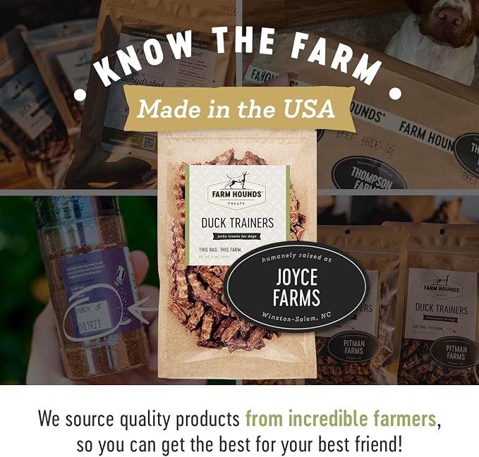 Farm Hounds - Duck Trainers - Premium Natural Jerky for Dogs - Made from 100% Humanely Raised Duck- Easy-Break - Great for Training & Treats - No Added Fillers - Made in USA - 4.5 oz - 2 Pack