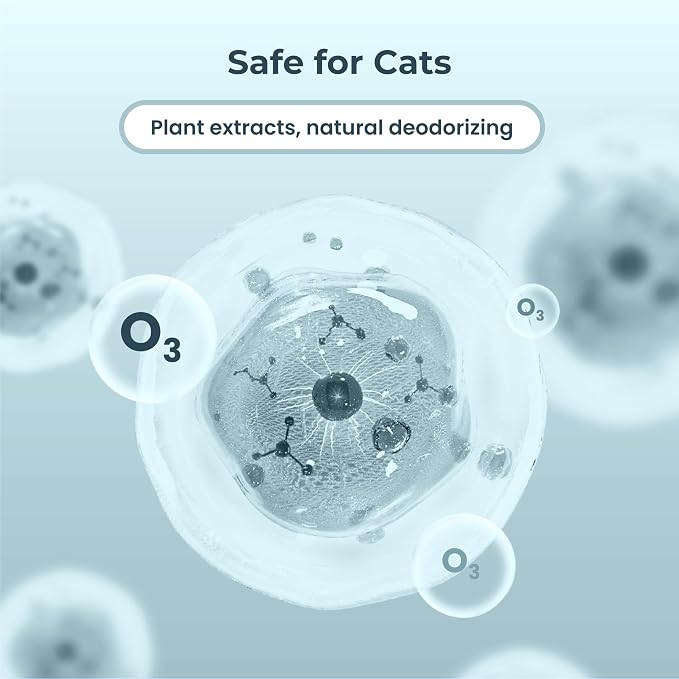 HHOLOVE Deodorizer 4-Pack for Self Cleaning Cat Litter Box, for Automatic Cat Litter Box Extra Large No More Scoop, Anti-Pinch for Cat 3-20lbs, Advanced Odor Control 4 Pack(Blue)