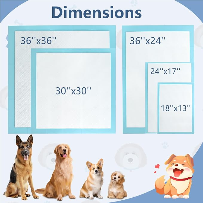 Giantex Dog Pee Pads 300 Count, 36" x 24" Large Training Pads for Dogs, Super Absorbent Leak-Proof Disposable Potty Pads for House Training, Indoor & Outdoor Use
