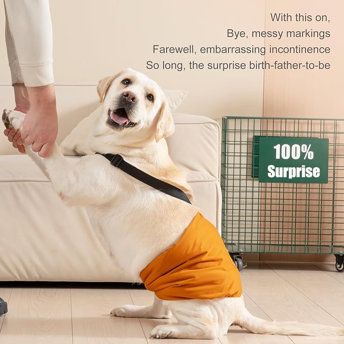 3 Pack Avont Male Dog Belly Band with Suspenders, Reusable Boy Doggie Diaper with Harness, Escape Proof, Non-Slip, Washable Doggy Pee Wraps for Small Medium Large Dogs