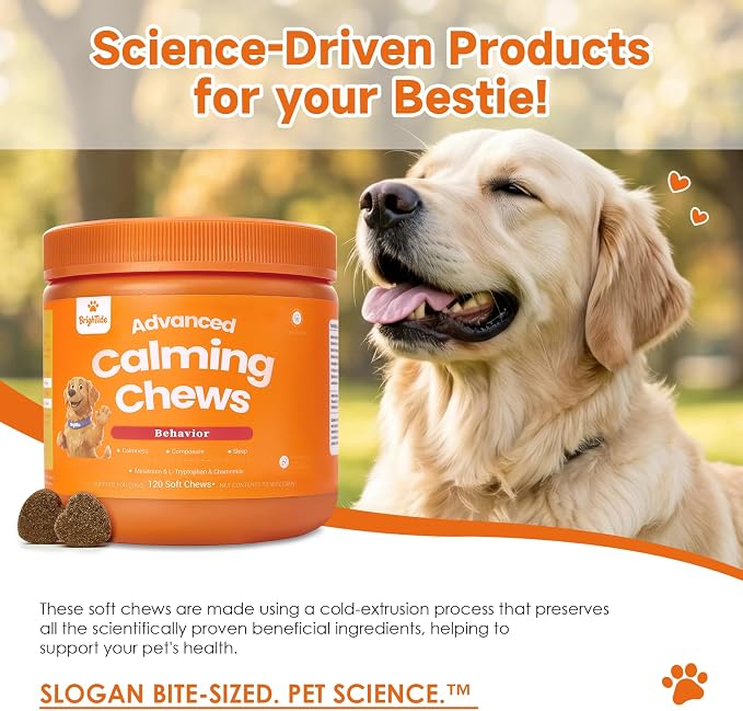 Dog Calming Chews - Calming Treats for Dogs for Separation Anxiety| Anxiety Relief for All Breeds, Puppies & Adult Dogs, Bacon Flavor, 120 Count