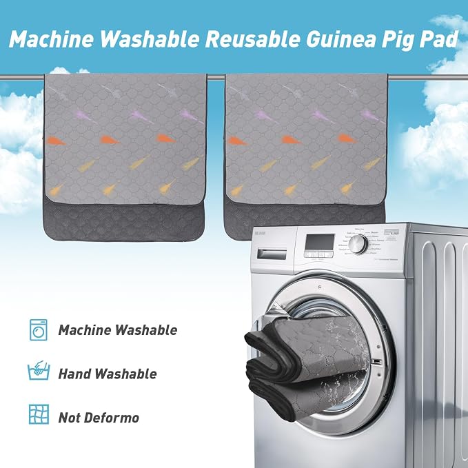 2Pcs Guinea Pig Cage Liners,Guinea Pig Fleece Cage Liners28''X42'' Super Absorbent Washable Pee Pads Reusable for Rabbit Hamster Chinchilla