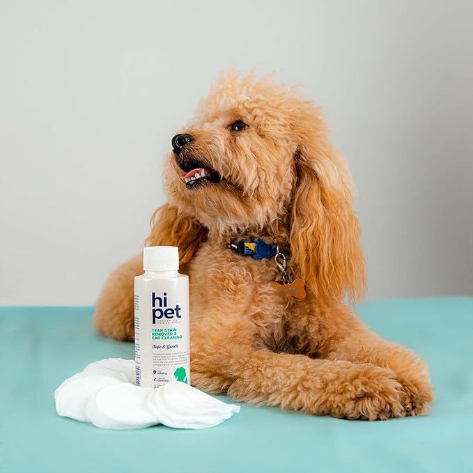 Tear Stain Remover for Dogs and Cats & Ear Cleaning, Removes Earwax and Odor, All-Natural Formula, 4.06 Fl Oz (Pack of 6)