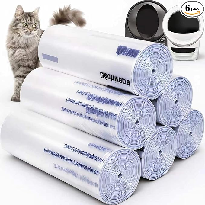 150 Pack Heavy Duty Self-Cleaning Litter Box Liners, Compatible with Litter-Robot 3/4, Extra Thick Waste Drawer Liners, 9-11 Gallons of Capacity, Easy to Empty
