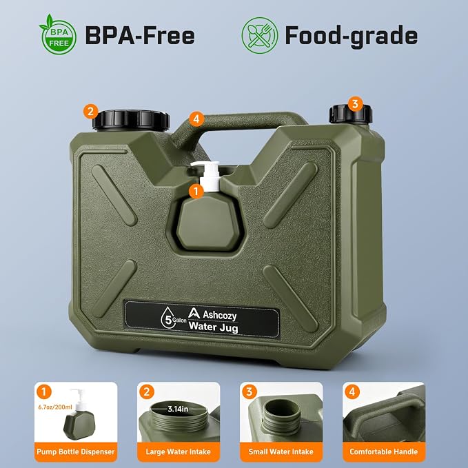 Portable Shower for Camping, 8000mAh Rechargeable Camping Shower Pump with Filtered Showerhead, LED Display, IPX8 Waterproof Outdoor Camp Shower for Hiking, Travel, Car, Pet Bath