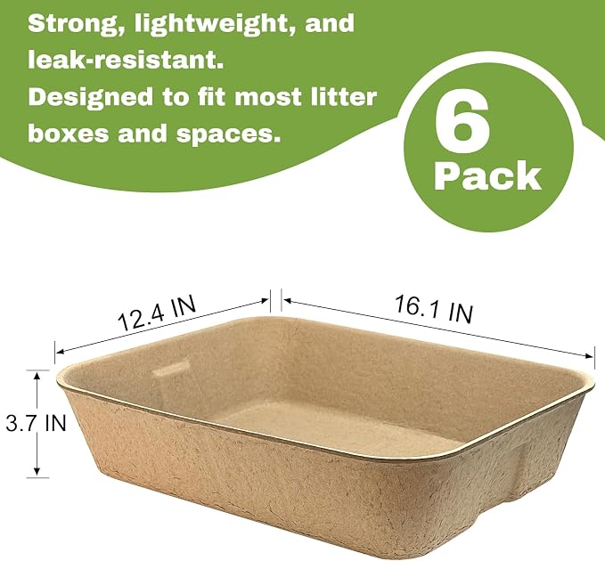 6 Pack Large Disposable Litter Boxes for Cats,Travel Litter Box for Cats,Portable Litters Box for Temporary Housing,Odor Control Litters Boxes for Cat,Hamster,Guinea Pig,Rabbit