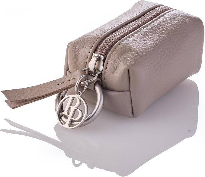 Rein - The Recycled Vegan Leather Pouch Durable Heavy Duty Bag Holder, Leash Attachment Made With Sustainable Materials, Custom Hardware for Small, Medium & Large Dogs, Dappled Cashmere