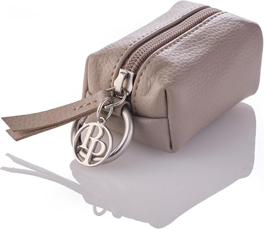 Rein - The Recycled Vegan Leather Pouch Durable Heavy Duty Bag Holder, Leash Attachment Made With Sustainable Materials, Custom Hardware for Small, Medium & Large Dogs, Dappled Cashmere