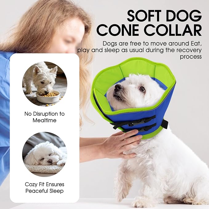 Soft Dog Cone, Adjustable Dog Cone Collar Alternative for Large Dogs, Comfy Pet Cones for Dogs to Stop Licking, Protective E-Collar After Surgery for Wound Healing, Pink XL