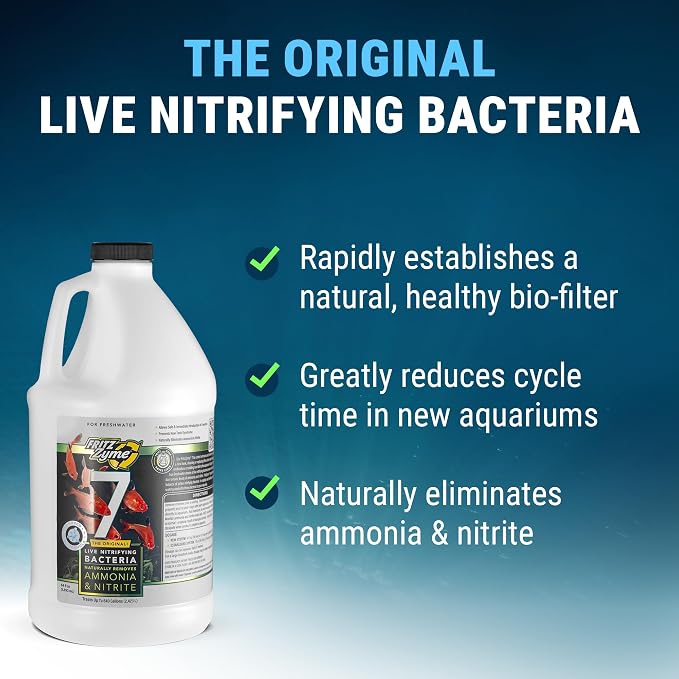 Fritz Aquatics FritzZyme 7 Live Nitrifying Bacteria Naturally Removes Amonia & Nitrite for Freshwater Fish (64-Ounce)