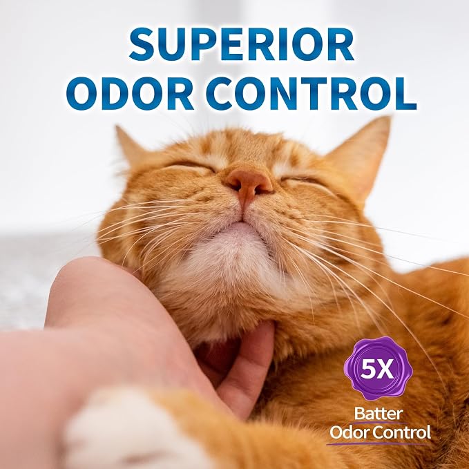 Made4Pets Cat Litter Crystals, Non Clumping Cat Litter Odor Control Silica Gel Cat Litter Non Clumping Low Dust, Low Tracking, Lightweight, Dehydrates Waste, Lavender – 8.6 lbs (2 x 4.3 lb Packs)