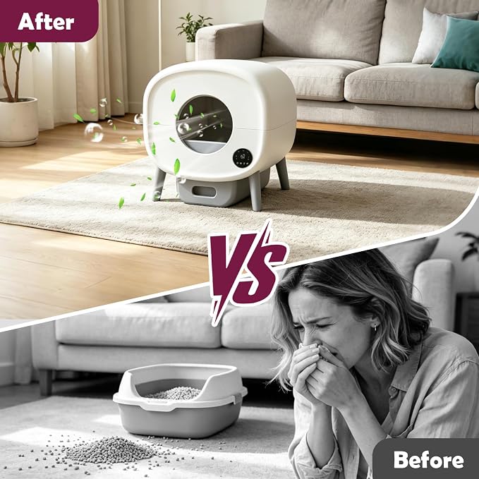 4PCS Deodorizer for Cumrige Self Cleaning Litter Box,Odor Remover with Fumoi Automatic Cat Litter Box,Infused with Camellia, Enduring Scent, Keeps Home Inviting