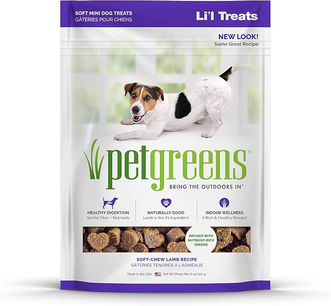 Pet Greens 3 Pack of Soft-Chew Li'l Treats for Small Dogs and Puppies, Tasty Lamb, 6 Ounces Per Pack (3 Pack Tasty Lamb)