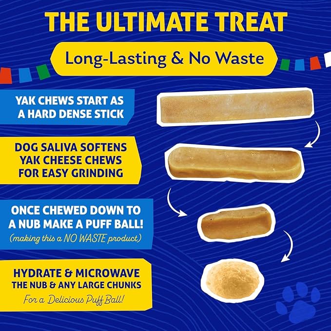 Himalayan Dog Chew Cheese Yak Chews, 100% Natural Cheese Dog Chew, Long Lasting, Gluten Free, Healthy & Safe Dog Treats, Lactose & Grain Free, Protein Rich; Dogs 65 Lbs & Smaller, 10 Count Yak Chews