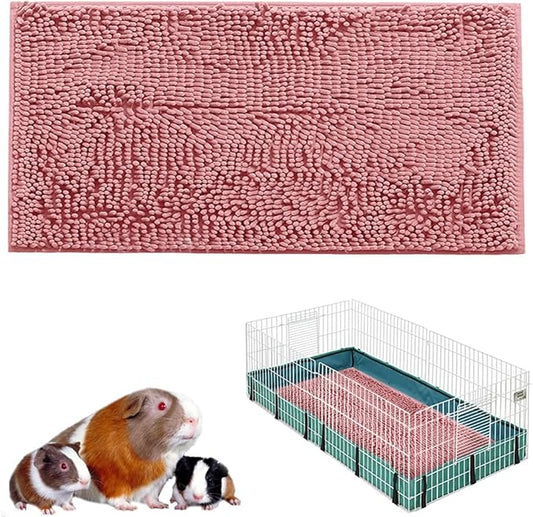 Oncpcare 47x24 Guinea Pig Cage Liner Fleece Guinea Pig Bed House Pad Winter Warm Squirrel Hedgehog Rabbit Chinchilla Bed Mat Hamster Rat Cage Accessories, (Pink)