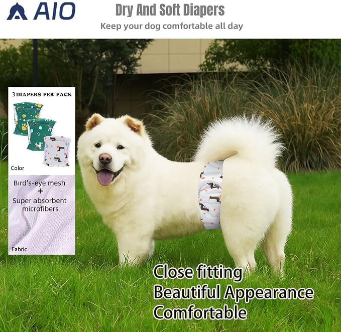 Washable Reusable Dog Diapers Male,3packs Breathable Belly Bands Happy Crayon Dogfor Male Dogs for Summer,Doggie Diapers for Male Dogs Small XL