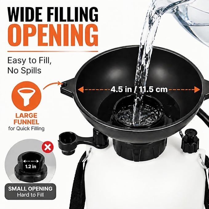 Portable Shower, Portable Water Sprayer for Camping, Beach, Surfing, Hiking & Travel | 2.1 Gallon (8L) Camping Shower with 10 Spray Modes, Nylon Insulated Cover, White