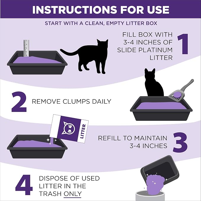 ARM & HAMMER Clump & Seal SLIDE Platinum Multi-Cat Clumping Cat Litter, Easy Clean Technology with No Scrubbing, 14-Day Odor Control, 18 lbs
