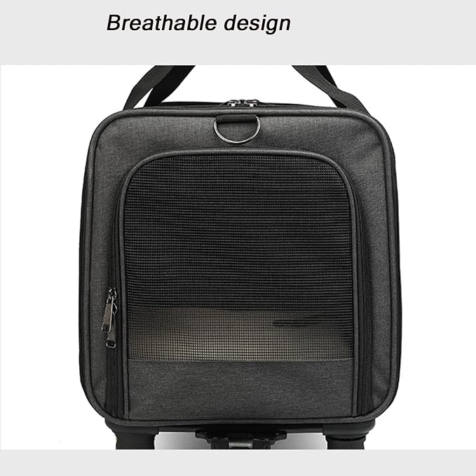 Cat Carrier, Airline Approved Dog Carrier with Wheels, Pet Carrier for Pet with Telescopic Walking Handle,Easy to Fold for Small Cats and Dogs